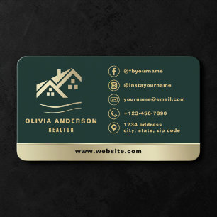 Carte De Visite Agent immobilier Green Gold