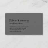 Carte de visite agent immobilier gris (Dos)