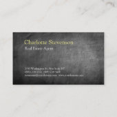 Carte De Visite Agent immobilier gris professionnel tendance (Dos)