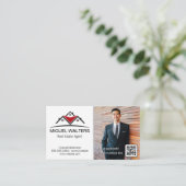 Carte De Visite Agent immobilier | Homme d'affaires | Code QR (Debout devant)