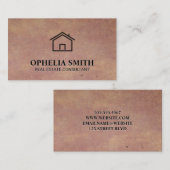 Carte De Visite Agent immobilier | Icône d'accueil | ARRIÈRE - PLA (Devant / Derrière)