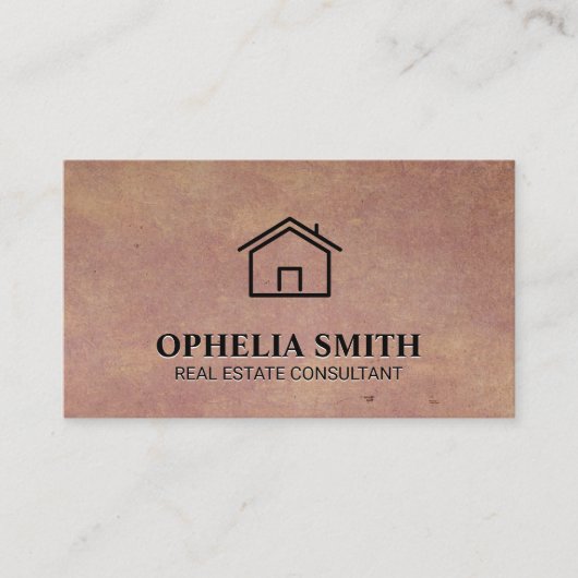 Carte De Visite Agent immobilier | Icône d'accueil | ARRIÈRE - PLA (Devant)