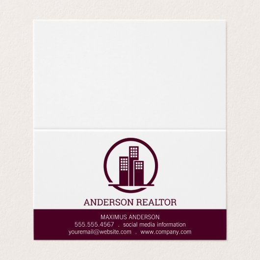 Carte De Visite Agent immobilier | Icône de construction (Extérieur déplié)