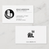 Carte De Visite Agent immobilier | Icône de construction de propri (Devant / Derrière)