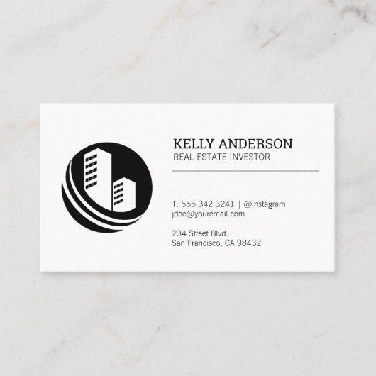 Carte De Visite Agent immobilier | Icône de construction de propri (Devant)