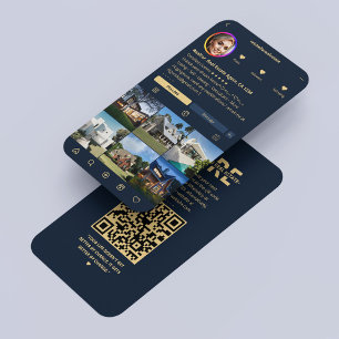 Carte De Visite Agent immobilier IG Navy Blue Modern