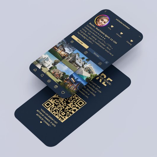 Carte De Visite Agent immobilier IG Navy Blue Modern