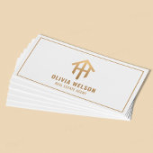 Carte De Visite Agent immobilier l Professionnel Chic Or & Blanc