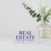 Carte De Visite Agent Immobilier Lavande Code QR Moderne (Debout devant)