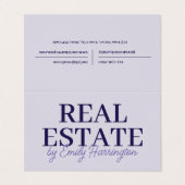 Carte De Visite Agent Immobilier Lavande Code QR Moderne (Extérieur déplié)