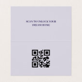 Carte De Visite Agent Immobilier Lavande Code QR Moderne (Intérieur déplié)