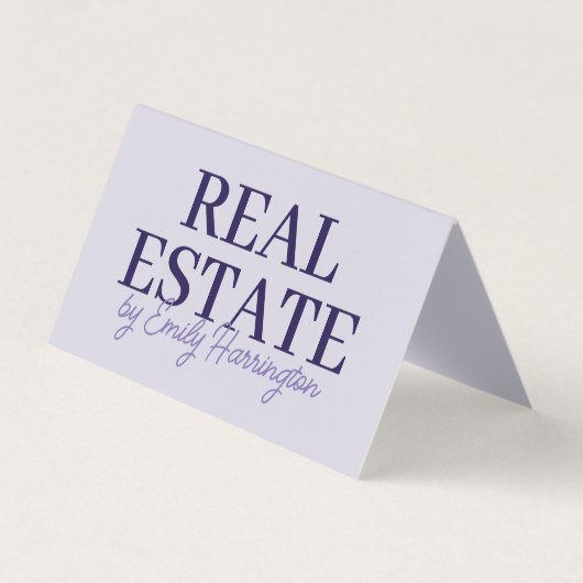 Carte De Visite Agent Immobilier Lavande Code QR Moderne (Devant)