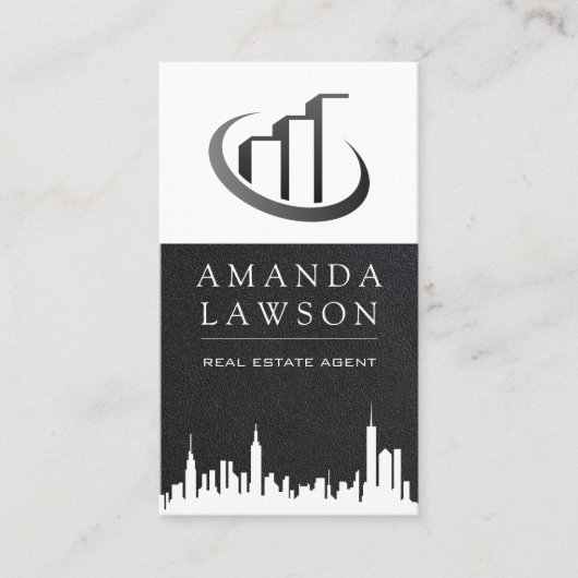 Carte De Visite Agent immobilier | Leather Lux Executive (Devant)