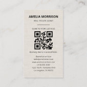 Carte De Visite Agent immobilier Linen Code QR Photo (Dos)