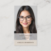 Carte De Visite Agent immobilier Linen Code QR Photo (Devant)