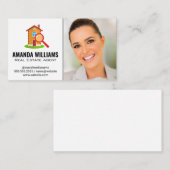 Carte De Visite Agent immobilier | Logo de recherche de la maison (Devant / Derrière)