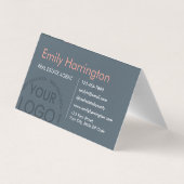 Carte De Visite Agent Immobilier Logo Gray Blush Bloom (Dos)