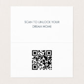 Carte De Visite Agent Immobilier Logo Gray Blush Bloom (Intérieur déplié)