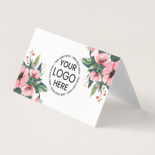 Carte De Visite Agent Immobilier Logo Gray Blush Bloom