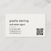 Carte De Visite Agent immobilier Luxe QR Code Monogramme (Dos)