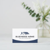 Carte De Visite Agent immobilier Maison Logo du toit Marine modern (Debout devant)