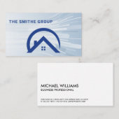 Carte De Visite Agent immobilier | Maison résidentielle Toit bleu (Devant / Derrière)