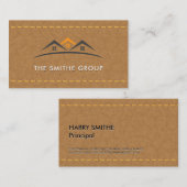Carte De Visite Agent immobilier | Maisons | Cuir pointu (Devant / Derrière)