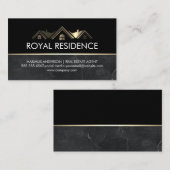 Carte De Visite Agent immobilier | Marbre métal or (Devant / Derrière)