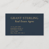 Carte De Visite Agent immobilier Marine Blue Gold QR Code (Devant)