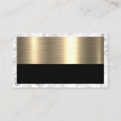 Carte De Visite Agent immobilier | Metallic Gold Marble Business (Dos)