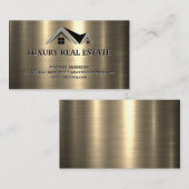 Carte De Visite Agent immobilier | Métallique Or Métallique (Devant / Derrière)