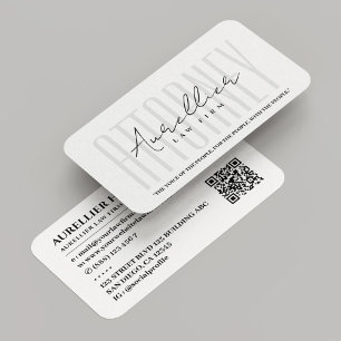 Carte De Visite Agent immobilier minimal Notaire Avocat Blanc Prof