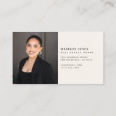 Carte De Visite Agent Immobilier Minimal Rustic House Photo (Dos)