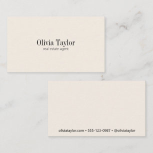 Carte De Visite Agent immobilier minimaliste moderne professionnel