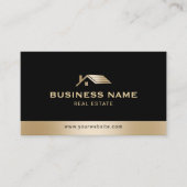 Carte De Visite Agent immobilier Modern Gold House Logo Photo (Devant)