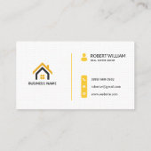 Carte De Visite Agent immobilier moderne blanc jaune (Dos)