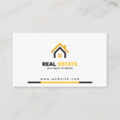Carte De Visite Agent immobilier moderne blanc jaune (Devant)