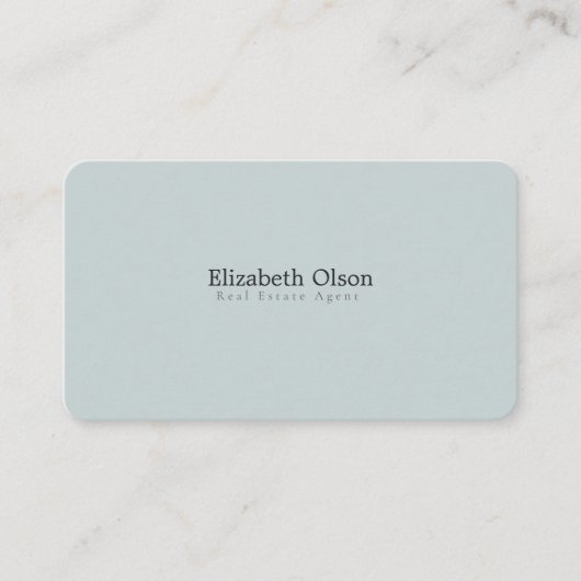 Carte De Visite Agent immobilier moderne bleu vert simple (Devant)