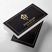 Carte De Visite Agent immobilier moderne Gold House Logo & Noir