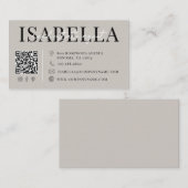 Carte De Visite Agent Immobilier Moderne Gris Script (Devant / Derrière)