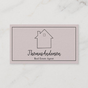 Carte De Visite Agent Immobilier Moderne Neutre Photo Maison Or