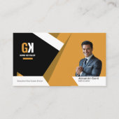 Carte De Visite Agent immobilier moderne - Noir & Or (Devant)