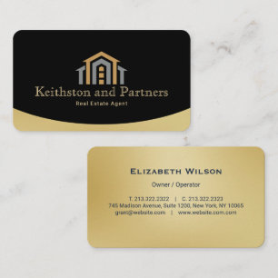 Carte De Visite Agent immobilier moderne promotionnel or
