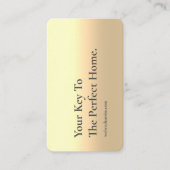 CARTE DE VISITE AGENT IMMOBILIER MODERNE REALTOR KEY OR (Devant)