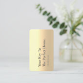 CARTE DE VISITE AGENT IMMOBILIER MODERNE REALTOR KEY OR (Debout devant)