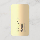 CARTE DE VISITE AGENT IMMOBILIER MODERNE REALTOR OR NOIR (Devant)