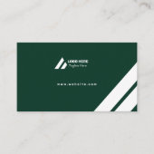 Carte De Visite Agent immobilier moderne vert foncé blanc (Devant)