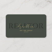 Carte De Visite Agent immobilier Monogram Green Modern (Devant)