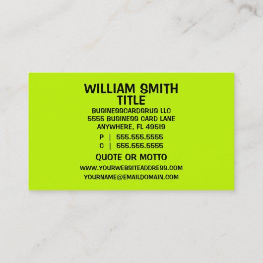 Carte De Visite Agent immobilier Neon BRIGHTS (Dos)