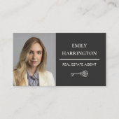 Carte De Visite Agent Immobilier Neutre Code QR Clé Classique (Devant)